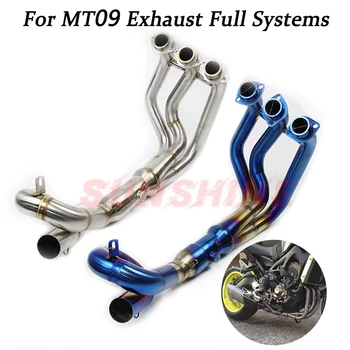

Racing Exhaust Motorcycle Full Systems Pipe Pitbike Slip on Modified Stainless Steel Tracer For YZF MT09 MT-09 FZ 09 2014-2018