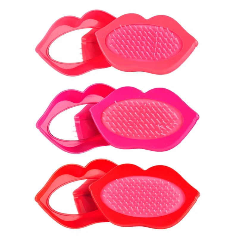 Горячие красные губы женщина волшебная ручка спутанное зеркало расческа душ