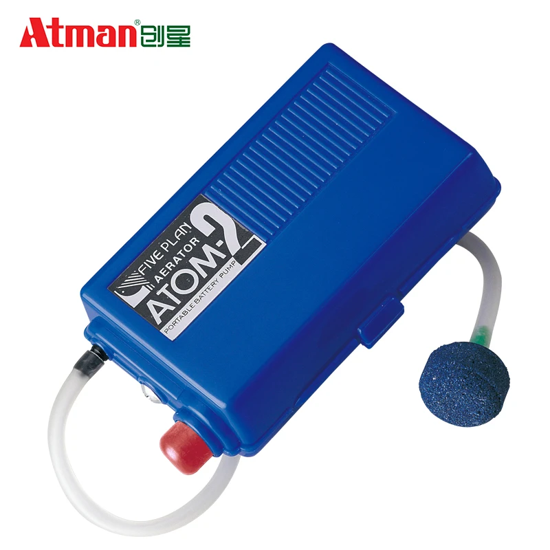 Air Pump ATMAN ATOM2 dry battery portable fishing box oxygen pump 2L/M.super air for aquarium portable battery fishing aquarium air pump,fish tank oxygen pump,aquarium air pump accessories,mini air pump
