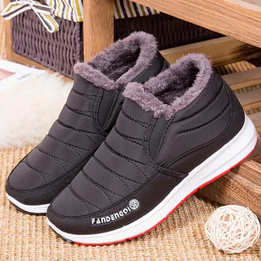 JAYCOSIN/новые модные мужские зимние ботинки; однотонные зимние ботинки; нескользящие ботинки с плюшем внутри; теплые водонепроницаемые Нескользящие зимние ботинки
