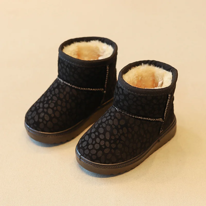 Детские зимние ботинки; зимняя/Осенняя обувь для маленьких девочек; плюшевые бархатные ботинки для катания на лыжах; Теплая обувь для мальчиков; модные ботинки