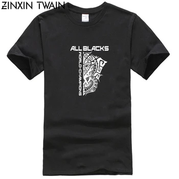 

2018 Summer T Shirt Funny T-Shirt Men Rugbyer New Zealand Maori Tattoo Mask t shirts design Tee Round Neck Crazy Top T