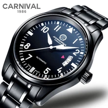 

Carnival Brand Military Watch Mens Luxury Fashion Sapphire Mechanical Automatic Wristwatch Waterproof Luminous Relogio Masculino