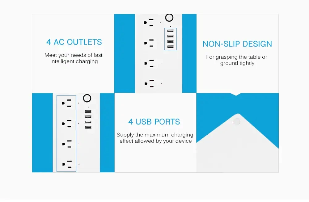 2,4G WiFi Smart power Strip для iOS и Android-белый