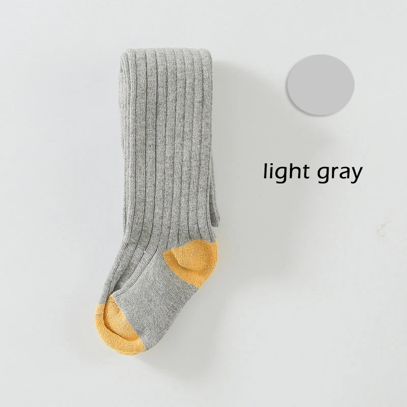 light gray Newborm Baby Tights Toddler Infant Cotton Warm Pantyhose Solid Color Baby Girl Hosiery Stockings - Цвет: light gray