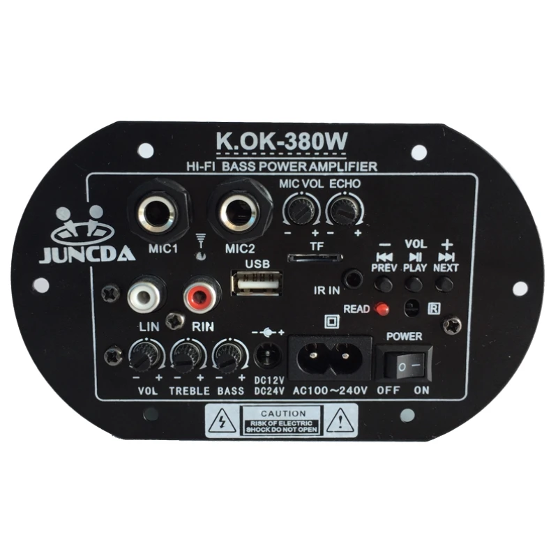 KOK-380 AC 220 В 12 В 24 в цифровой Bluetooth усилитель доска сабвуфер двойной микрофон караоке усилители автомобильный домашний усилитель