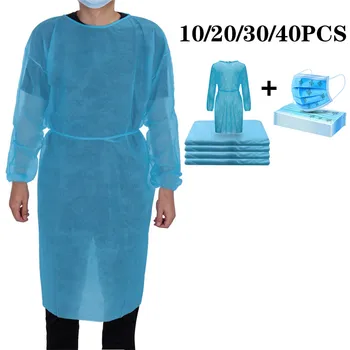 

Disposable Protection Gown With 10/20/30/40 Pcs Filters Non-woven Dust-proof Anti Splash Clothing Safely Protection Clothes