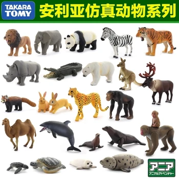 

PDome card simulation wild small animal model toy Anlia lion giant panda like tiger giraffe VC Figure Toys Figurals