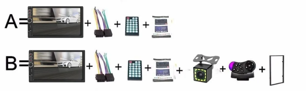 Fonwoon 2 Din автомагнитола Bluetooth 7 дюймов Автомобильный MP5 мультимедийный плеер USB SD AUX вход автомобильный аудио стерео с камерой заднего вида