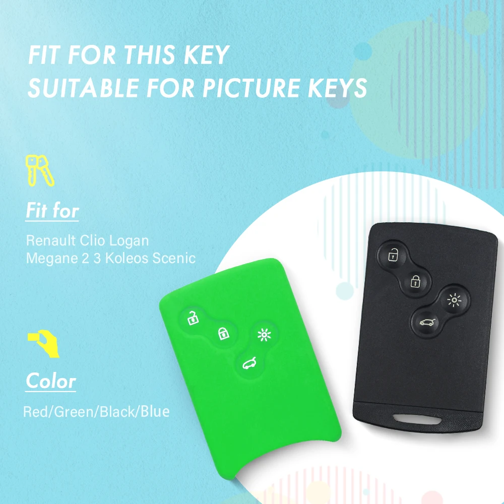 KEYYOU 30 шт. силиконовый Автомобильный Брелок чехол смарт-карта для Renault Clio Scenic Megane 3 Duster Sandero Captur Twingo Koleos брелок