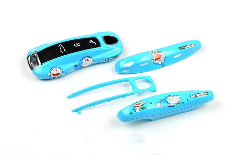 Mando a distantcia llave para Porsche Boxster Caiman 911 Panamera Cayenne Macan cubierta modificada llave carcasa Doraemon Pikach