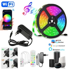 

5M-30M Wifi Bluetooth Smart Led Music Led Strip APP Alexa Google Control 44Key LED STRIP LIGHT For Holiday Party Led Strip Set