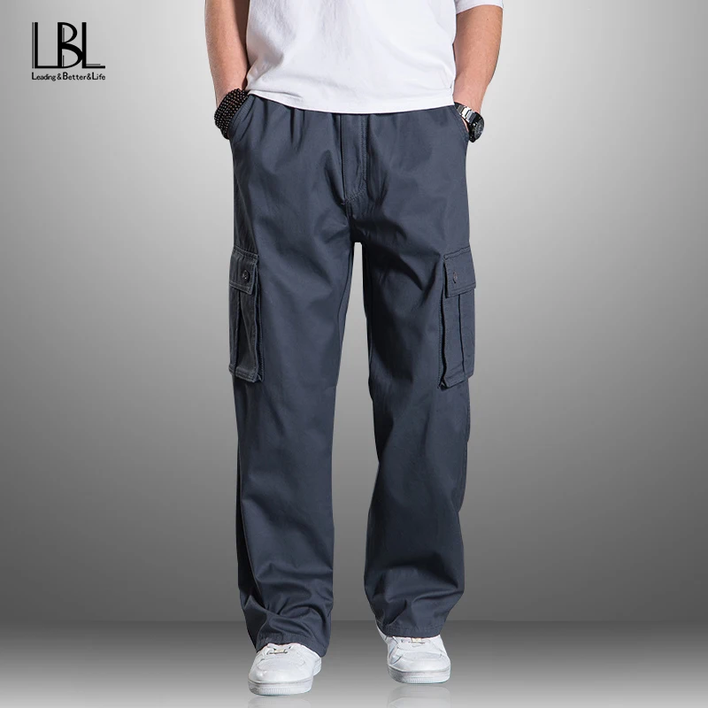 Men's Tactical Cargo Pants Classic Outdoor Hiking Trekking Army Joggers Loose Pant Solid Military Multi Pocket Trousers | Мужская