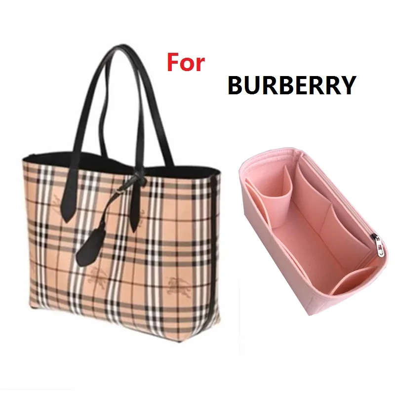 

For BURBERRY Felt Cloth Insert Speedy Bag Organizer Makeup Handbag Organizer Travel Inner Purse Baby Cosmetic Changing Bag