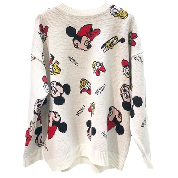 

2 new cartoon Mickey sweater women's head loose fashion outside wearing sweaters women's shirt