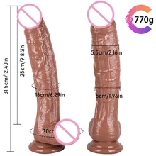 Pene enorme de silicona realista para mujeres, miembro grande, sensación Real, consolador juguetes sexuales para masturbación del punto G, 12,4 pulgadas