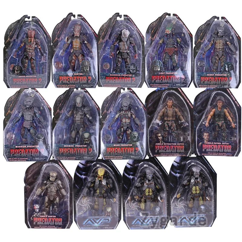 Neca Avp Alien Vs Predator Falconer Guardian Snake Stalker Lost Warrior Scout Sciamano Predator Action Figure Toy