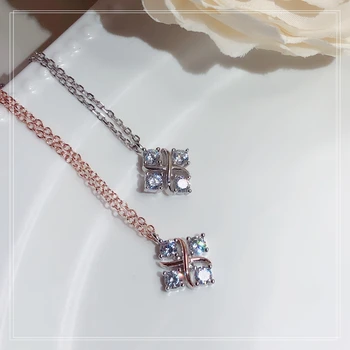 

925 Sterling Silver overlapping Necklace high quality women's necklace as a gift for best friends Dance party Sweet fashion