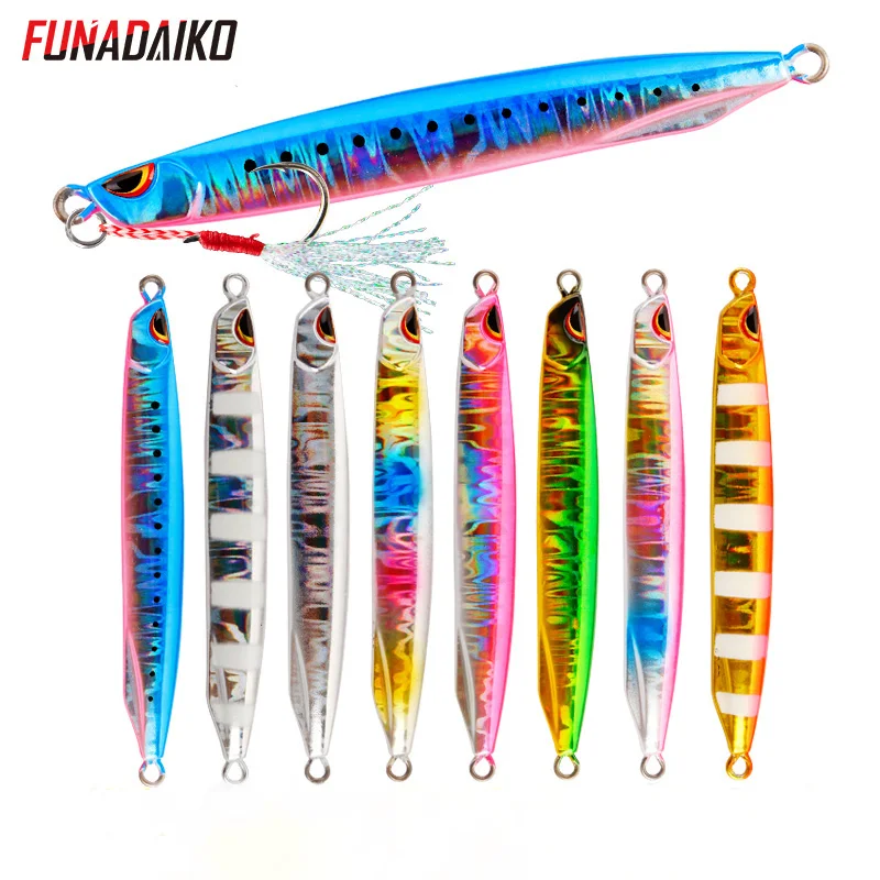 FUNADAIKO 20G 30G 40G 60G Slow Jig Super Slim SSZ Metal Casting Cast Jigging Spoon Zinc Fishing Lure Artificial Bait Tackle | Спорт и