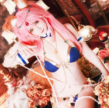 

Game FGO Fate Grand Order Cosplay Costume Tamamo no Mae Cosplay Sexy Costume Swim Suits for Women Cosplay Costume