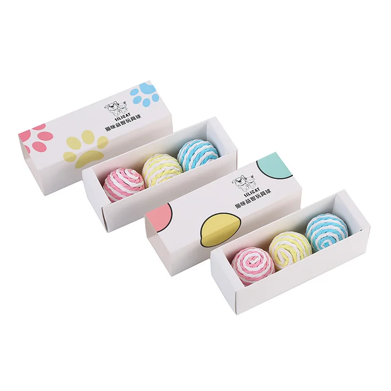 

New Style Cat Toy Color zhi sheng qiu Cat Interactive Play with Cat Cat Toy Toy Ball Pet Supplies Gift Box