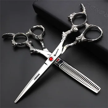 

Beauty Scissors 6 Inch Shearing Type Division Cut Hair ping jian toothed scissors Professional Pet Scissors Set