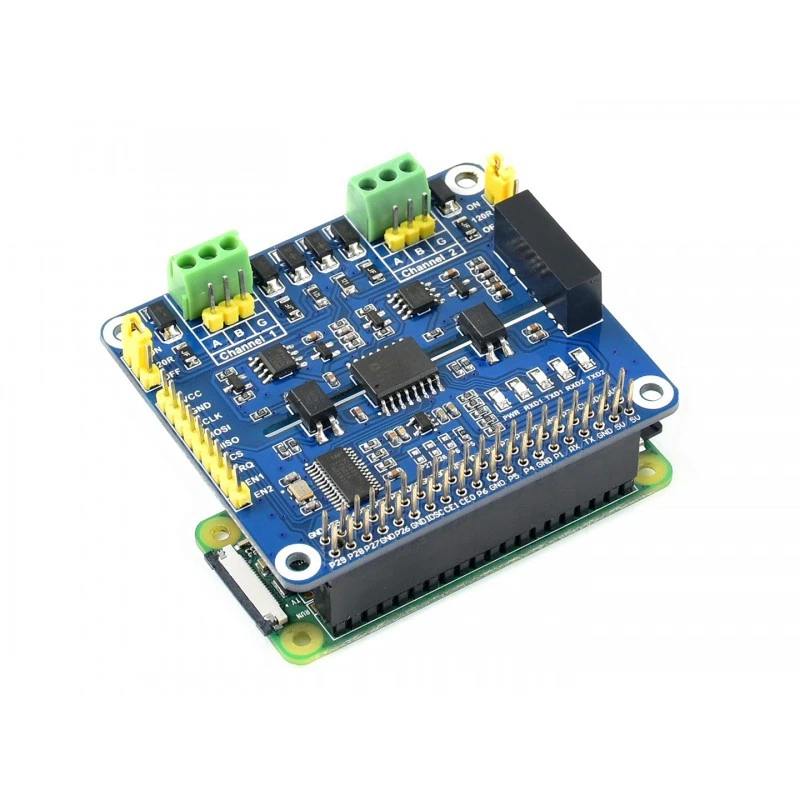 2 канальная Изолированная Расширительная шляпа Waveshare RS485 для Raspberry Pi SC16IS752 SP3485 с