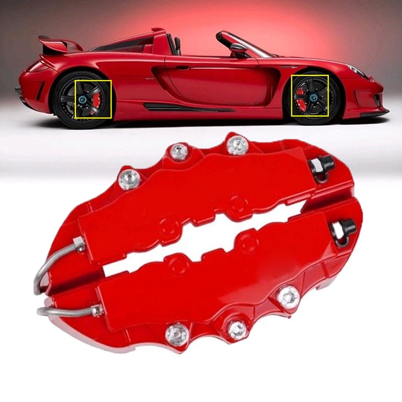 Universal Car Caliper Cover 3D Disc Brake Caliper Cover Medium Disc Brake Clamp Cap Kit Car Decor Supplies Wheel Accessories