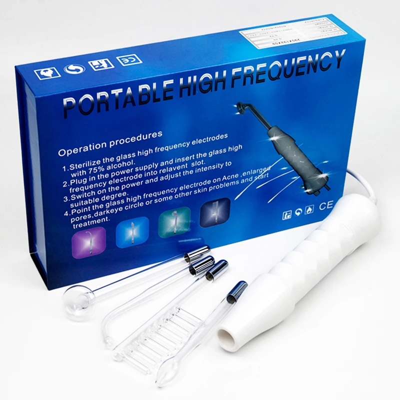 High Frequency Facial Machine Electrotherapy Wand Glass Tube Skin