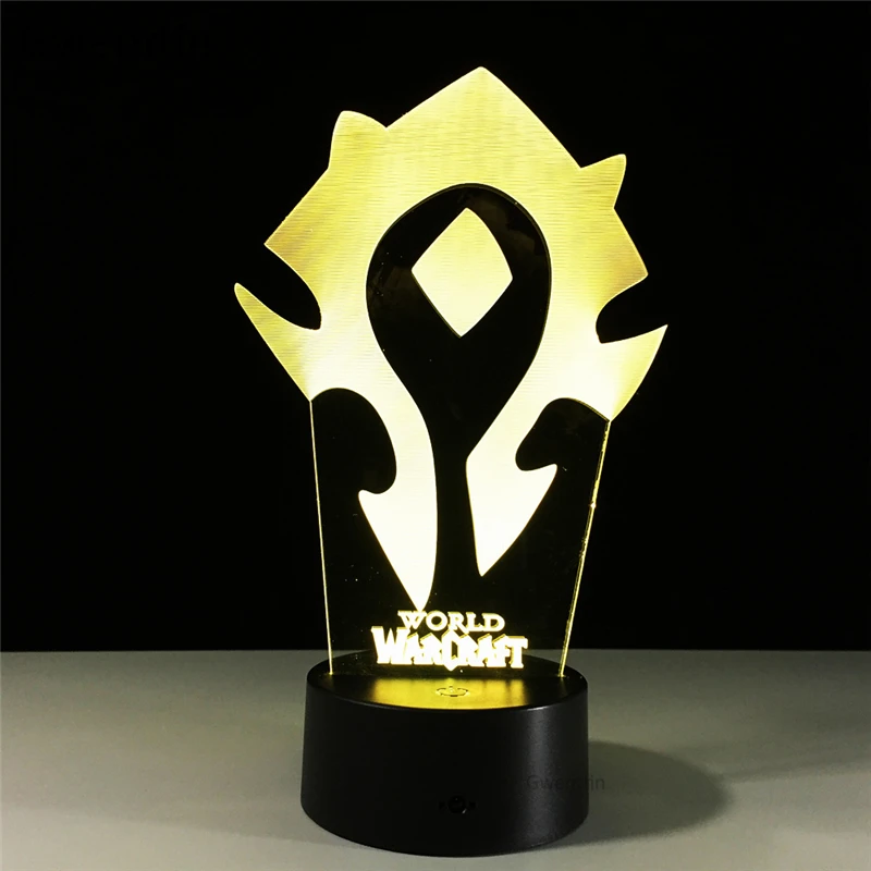 3D иллюзия WOW World of Warcraft племенные знаки светодиодный USB Ночной светильник 7 цветов