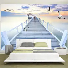 Beibehang на заказ Обои фреска морской тротуар Чайка пейзаж фон Настенная роспись домашний Декор Гостиная Спальня 3d обои