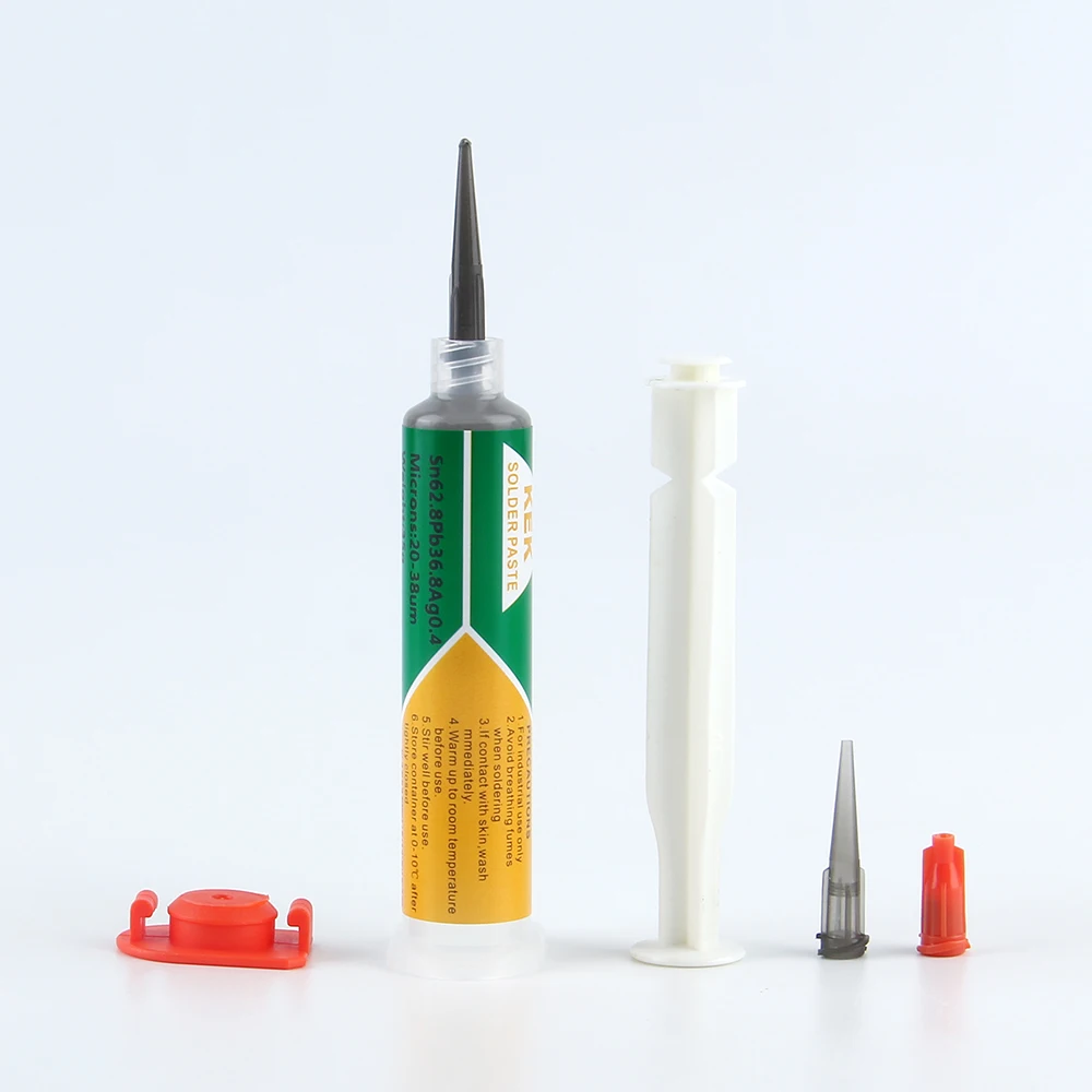 Needle tube solder paste sn62.8pb36.8ag0.4 melting point 181 ℃ SMD welding SMT patch maintenance mobile  components solder paste