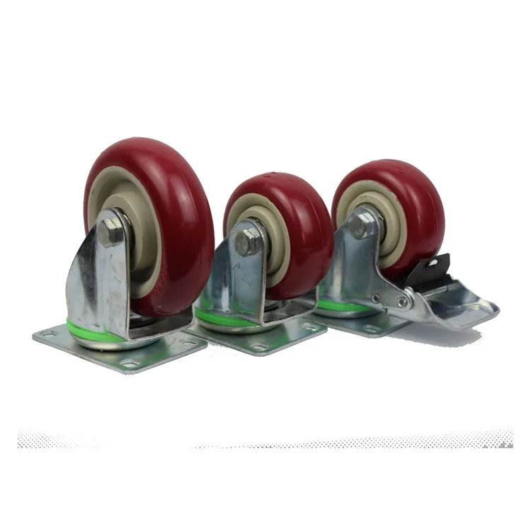 

Supply Pu Universal Casters Polyurethane Double Brake Wheels Universal Wheel Brake Wheel Load Wheel Wear-Resistant Wheels Truckl