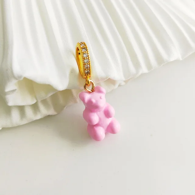 Pendant Necklace for Women Korean Colorful Bear Blue Zircon Crystal Neck Chain Female Jewelry Free Shipping Gift 18k Gold Plated Pendant 4