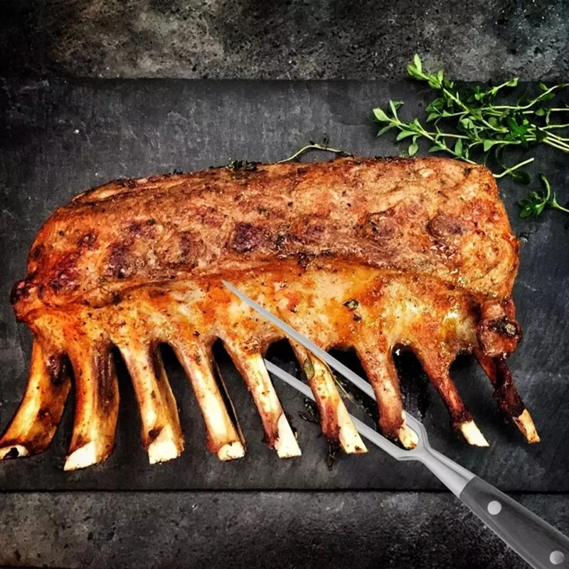 Portable Outdoor Barbecue Tool Wooden Handle Barbecue Fork Food Fork Meat