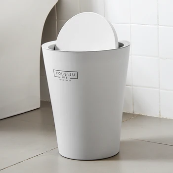 

Plastic rolling cover trash can household large garbage bin living room bedroom kitchen bathroom with lid paper basket mx9171038
