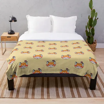 

Nerdy Knitwear FOX head only Blanket Wool Flannel Plush Blanket Bedspread For office Sherpa Blanket Couch Quilt Cover Travel