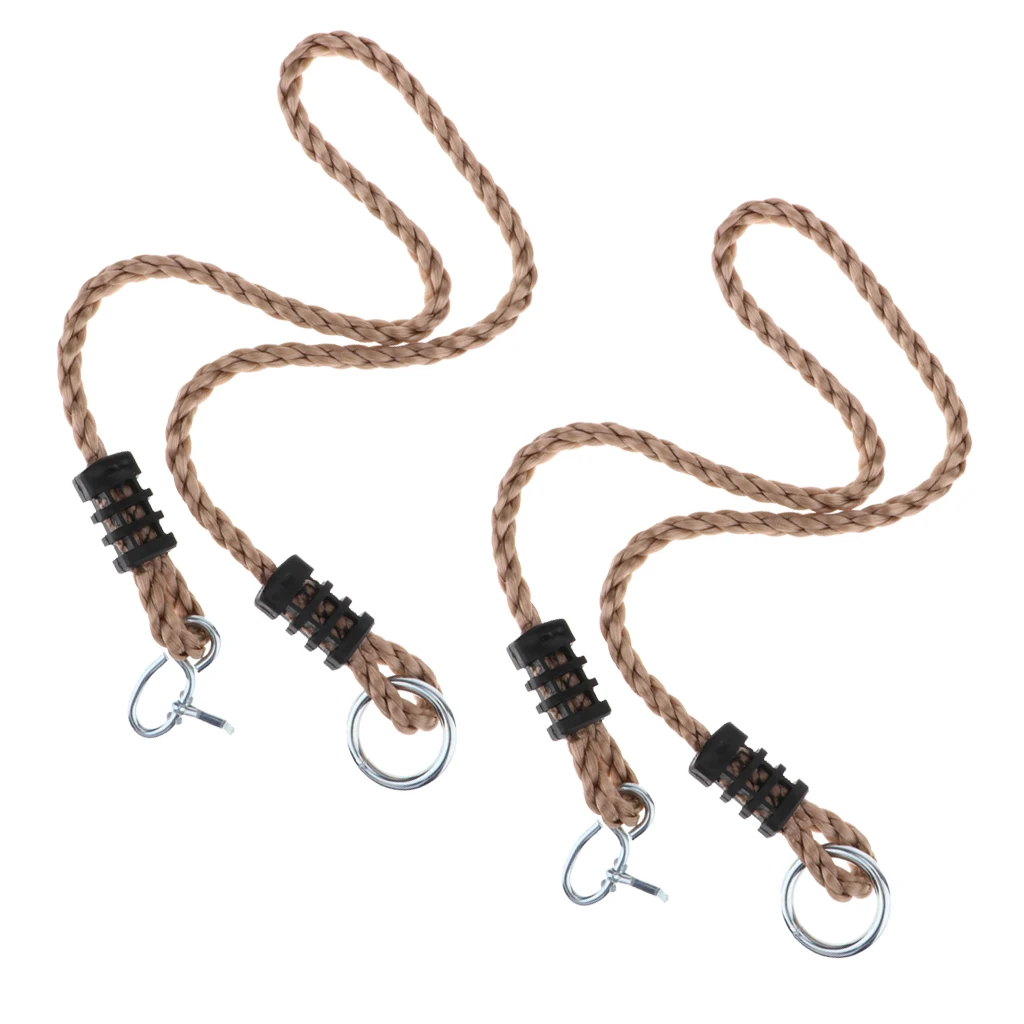 2pcs Length Adjustable Nylon Rope/Hanging Tree Strap for Outdoor Swings/Hammock/Playground Set Accessories - 3ft