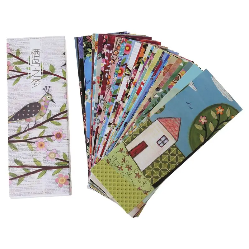 30 шт. бумажные закладки в китайском стиле, ретро бумажные закладки для страниц, этикетки, открытки, маркеры для книг, школьные принадлежности, канцелярские товары - Цвет: Birds
