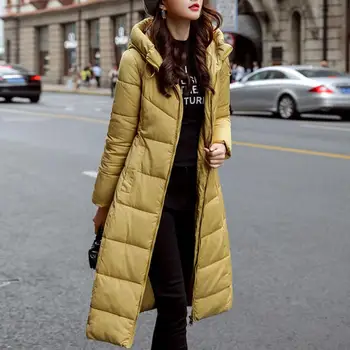 

2019 New Winter Coat Women Coats Parkas Jacket X-long Hooded Coat Cotton Lining Women Coat Warm Ladies coats Outwear