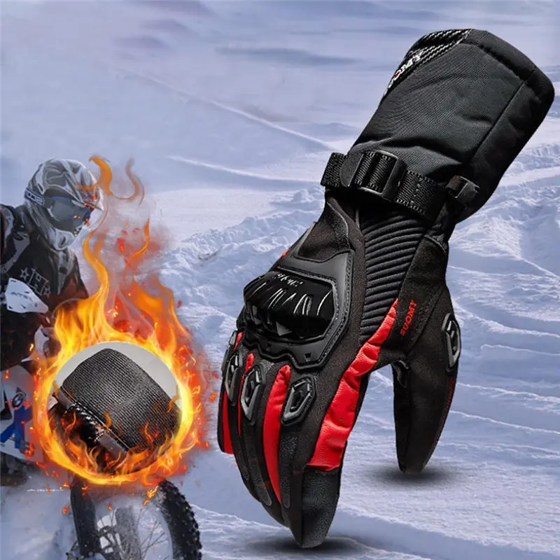 Черные зимние мужские перчатки водонепроницаемые ветрозащитные-30 градусов Цельсия термальные мотоциклетные перчатки для катания на лыжах и сноуборде перчатки варежки