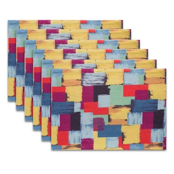 

18Inch x 13-Inch Lattice Placemat Western Food Placemats Daily Use High-Quality Dining Mats-Set of 6