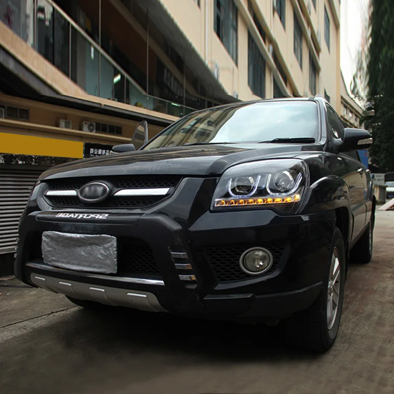 Для Kia lion ходовая фара в сборе 07-13 lion ходовая Замена Q5 объектив светодиодный налобный фонарь двойной U дневные ходовые огни