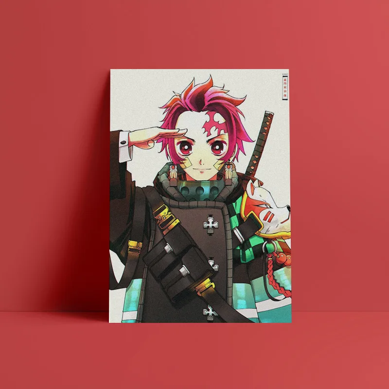 L 1189 Tanjiro Kamado Kimetsu no Yaiba Настенный декор на холсте плакатный принт для гостиной декоративная картина для спальни - Цвет: L 1189