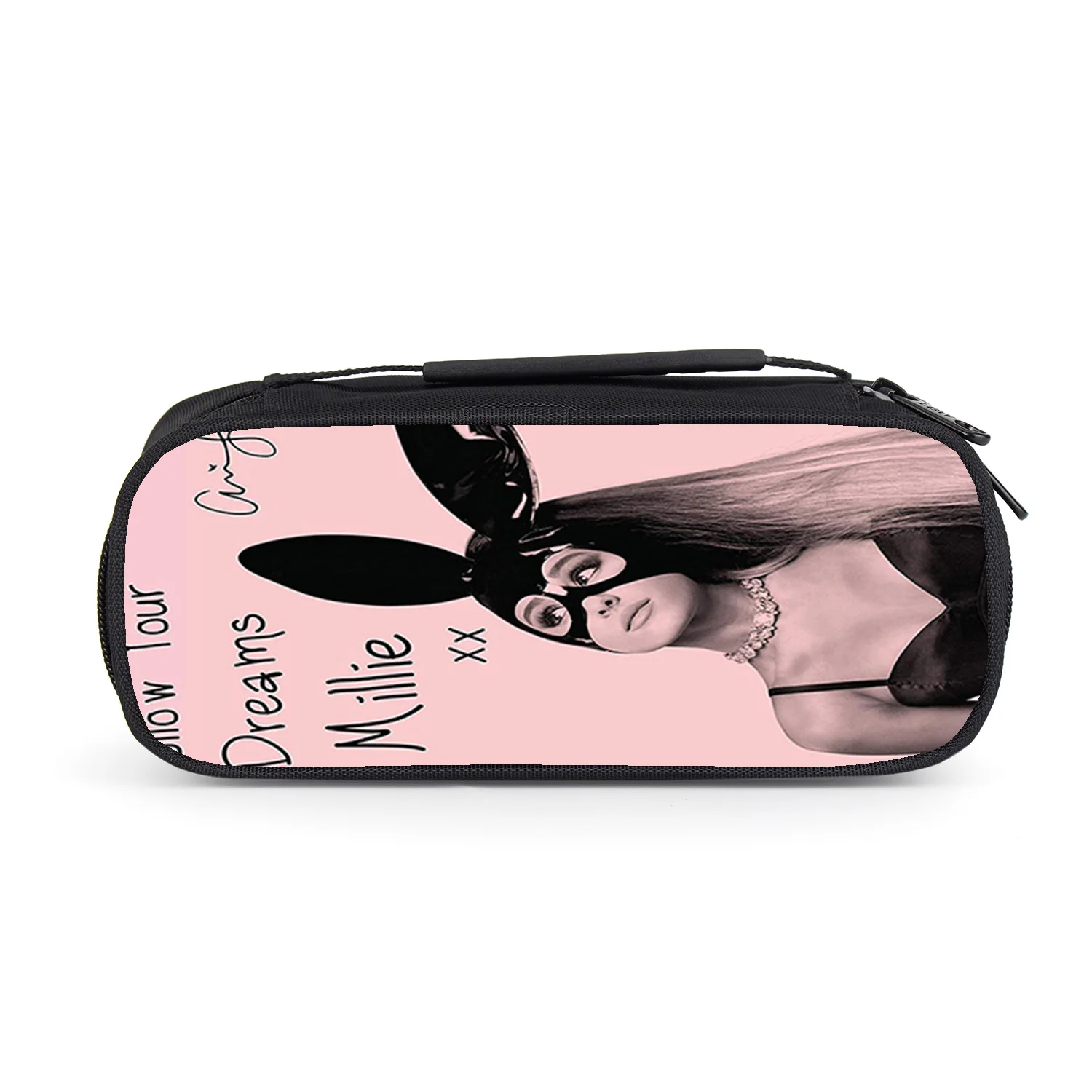 Nuevo Ariana Grande bolsa de lápiz niños niñas material escolar lápiz caso de moda de las mujeres de alta calidad caja de maquillaje niños regalo