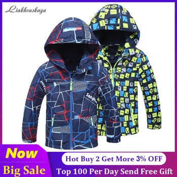 

Hot Sale! Spring Jacket For Boys Children Water Proof Jacket For Kids Teenage Outerwear Hoodies Warm Coat With Fleece Clothing