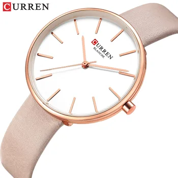 

CURREN Simple Leather Analog Quartz Women's Watch Montre Femme New Clock Dress Ladies Wrist Watches Female Fashion Casual Clock