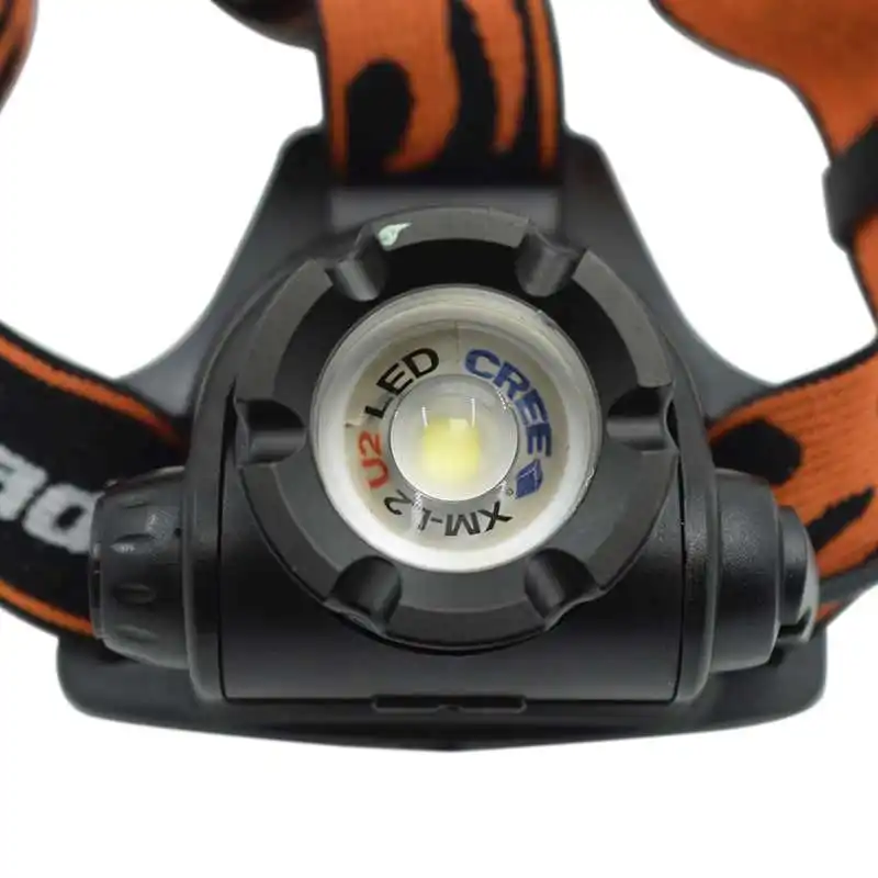 2000Lm XM L2 U2 Zoom светодиодный налобный фонарь с масштабируемой регулировкой фокуса
