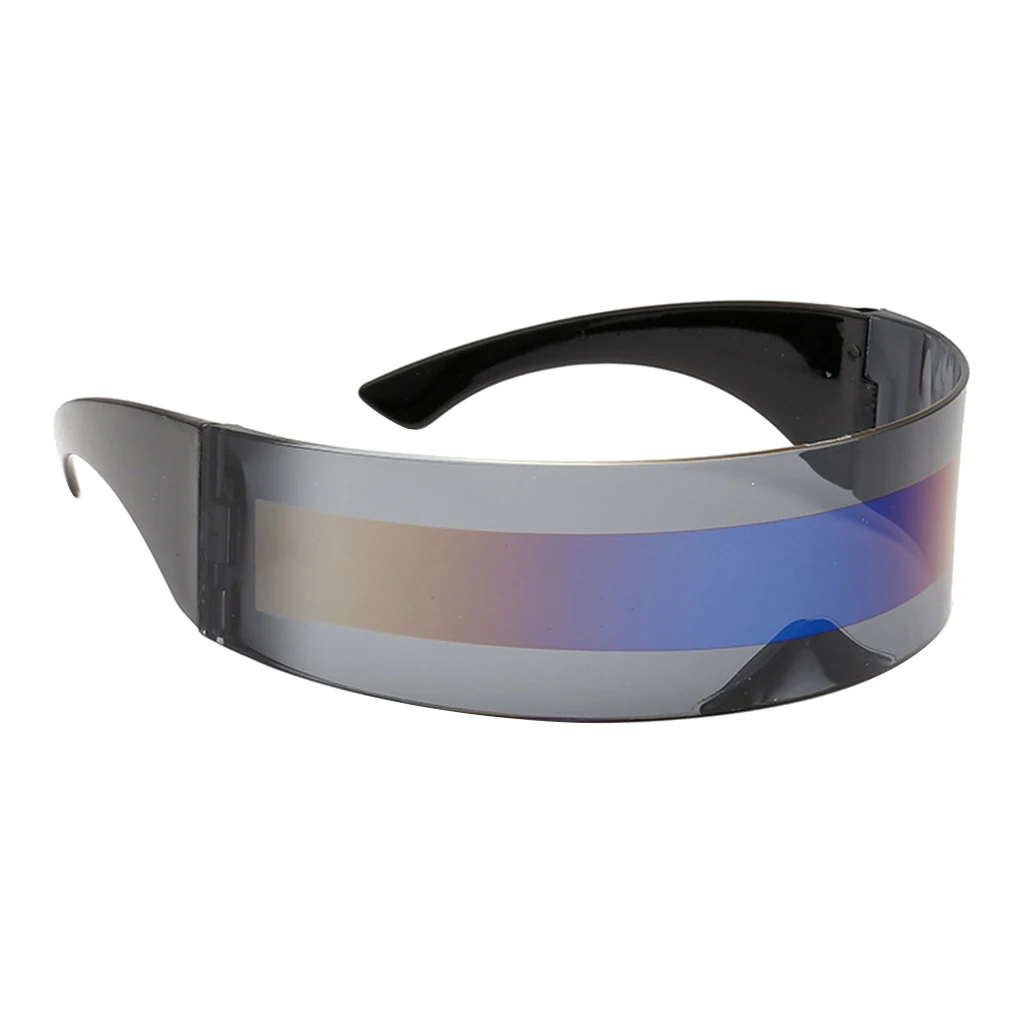 3x Novelty Robot Alien Narrow Sunglasses Futuristic Party Anime Mirrored Glasses