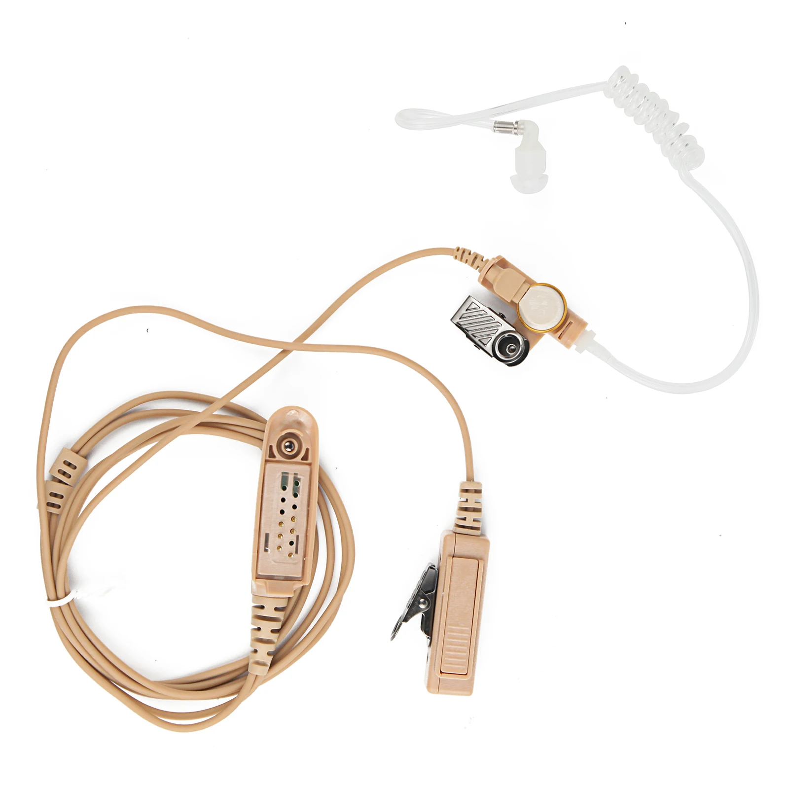 Acoustic Air Tube Headset,FBI Style Beige Earpiece Mic,for Motorola GP328, GP338, HT750, HT1250, PR860, PRO5150, PRO5350, MTX150